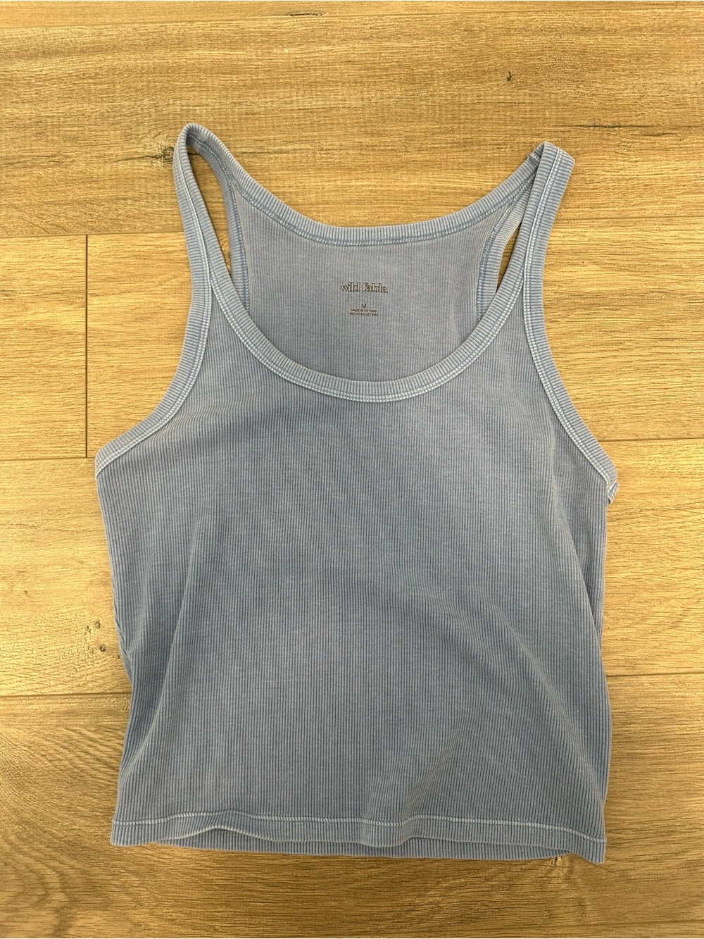wild fable Light Blue Ribbed Tank Top